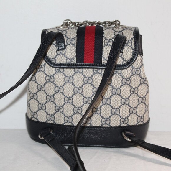 NWT Gucci GG Ophidia Mini Backpack Shoulder Bag Top Handle Blue 795221 main image 7